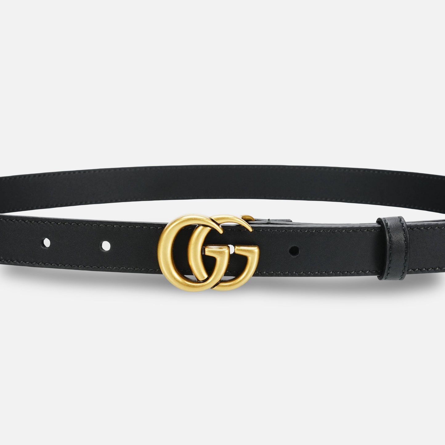 Gucci - Cinto de Couro Duplo G 2cm
