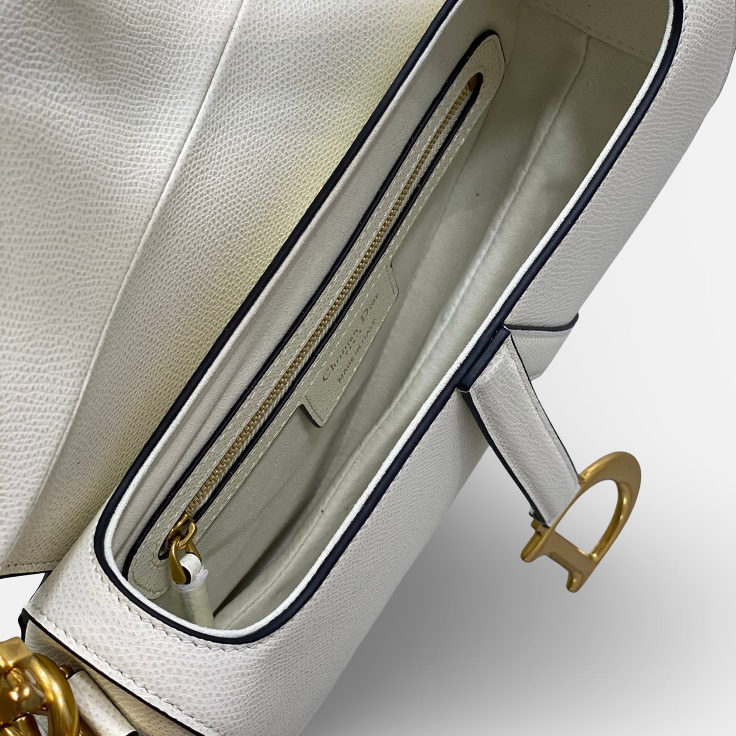 Dior - Saddle Bag Couro Branca
