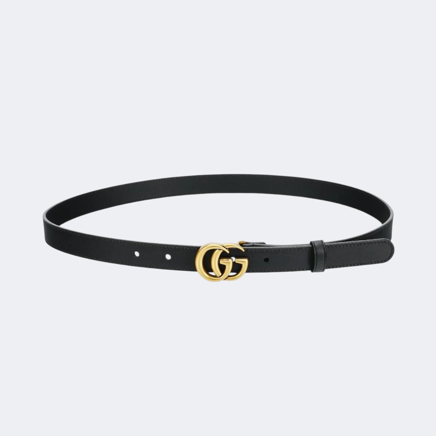 Gucci - Cinto de Couro Duplo G 2cm