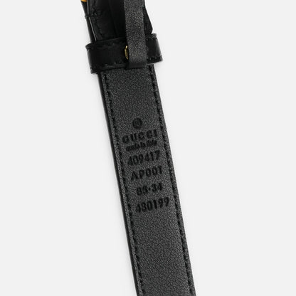 Gucci - Cinto de Couro Duplo G 2cm