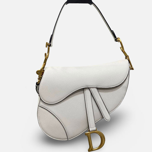 Dior - Saddle Bag Couro Branca