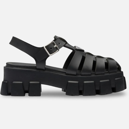 Prada - Sandália Monolith Preta