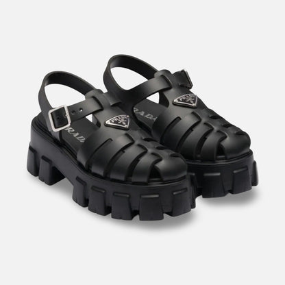 Prada - Sandália Monolith Preta