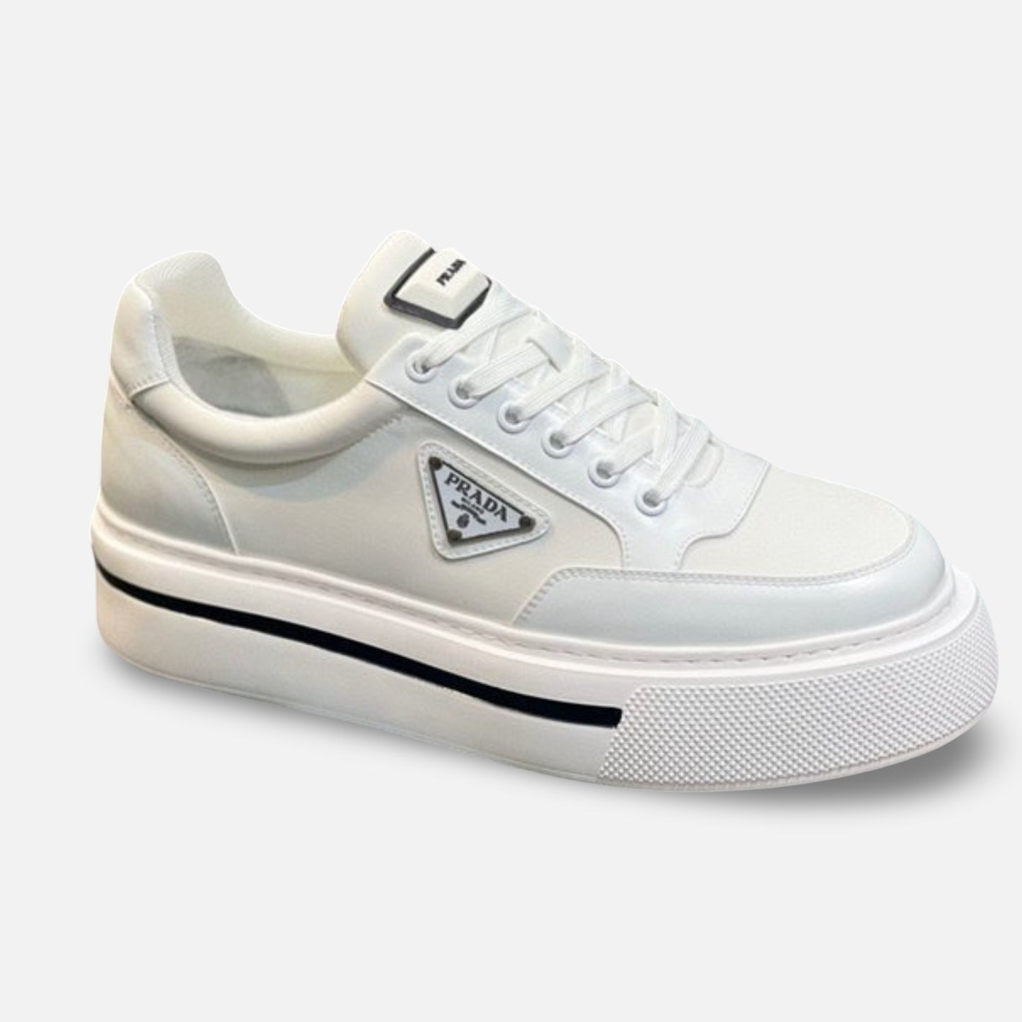 Tênis Prada Cano Baixo Couro