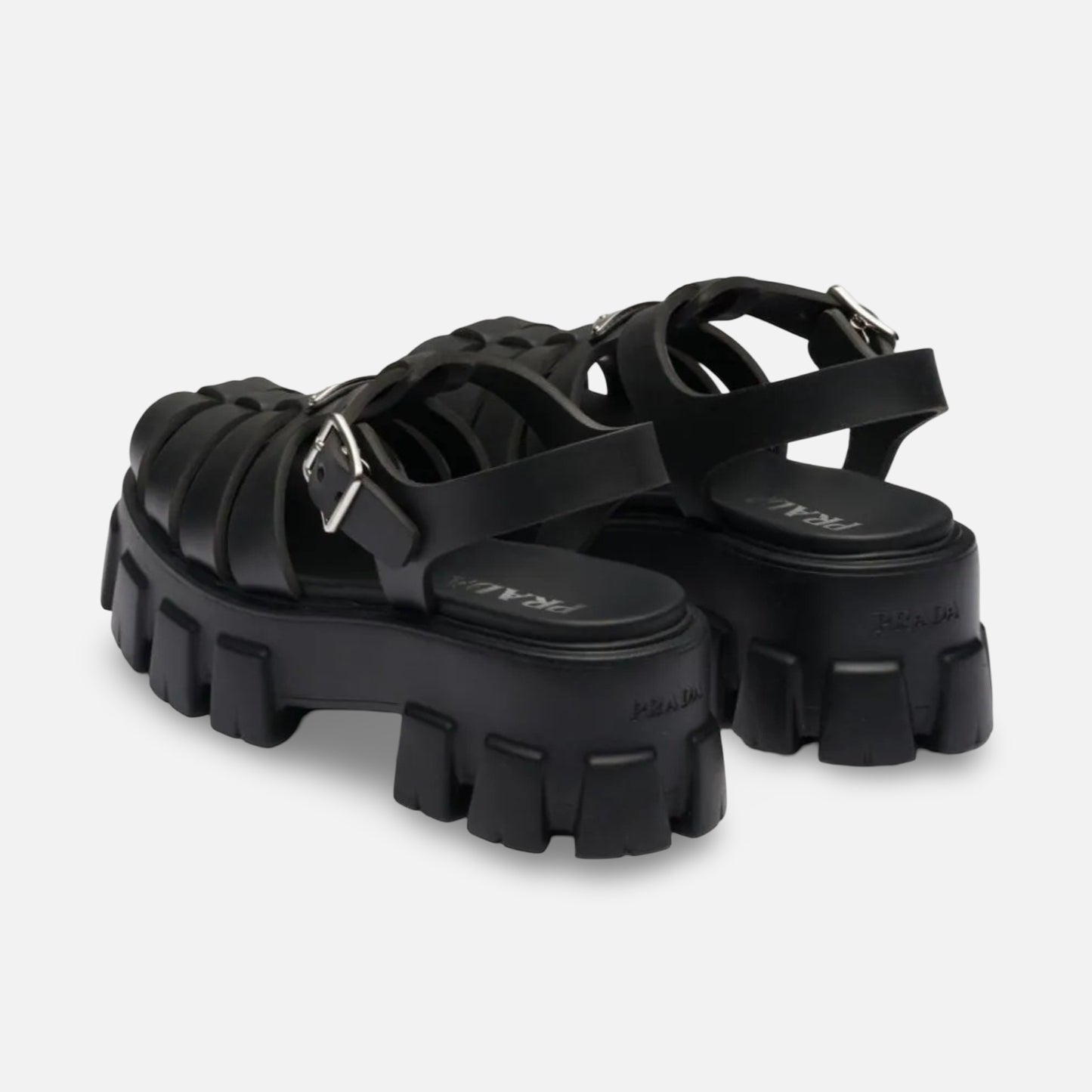 Prada - Sandália Monolith Preta