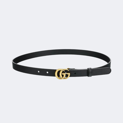 Gucci - Cinto de Couro Duplo G 2cm